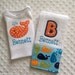 Baby Boy Personalized Gift Set - Bodysuit and Burp Cloth, Aqua Whale