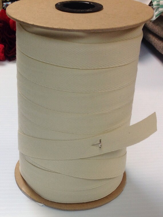 Twill Tape Woven Natural Color Three Quarter Inch Poly 6 yards