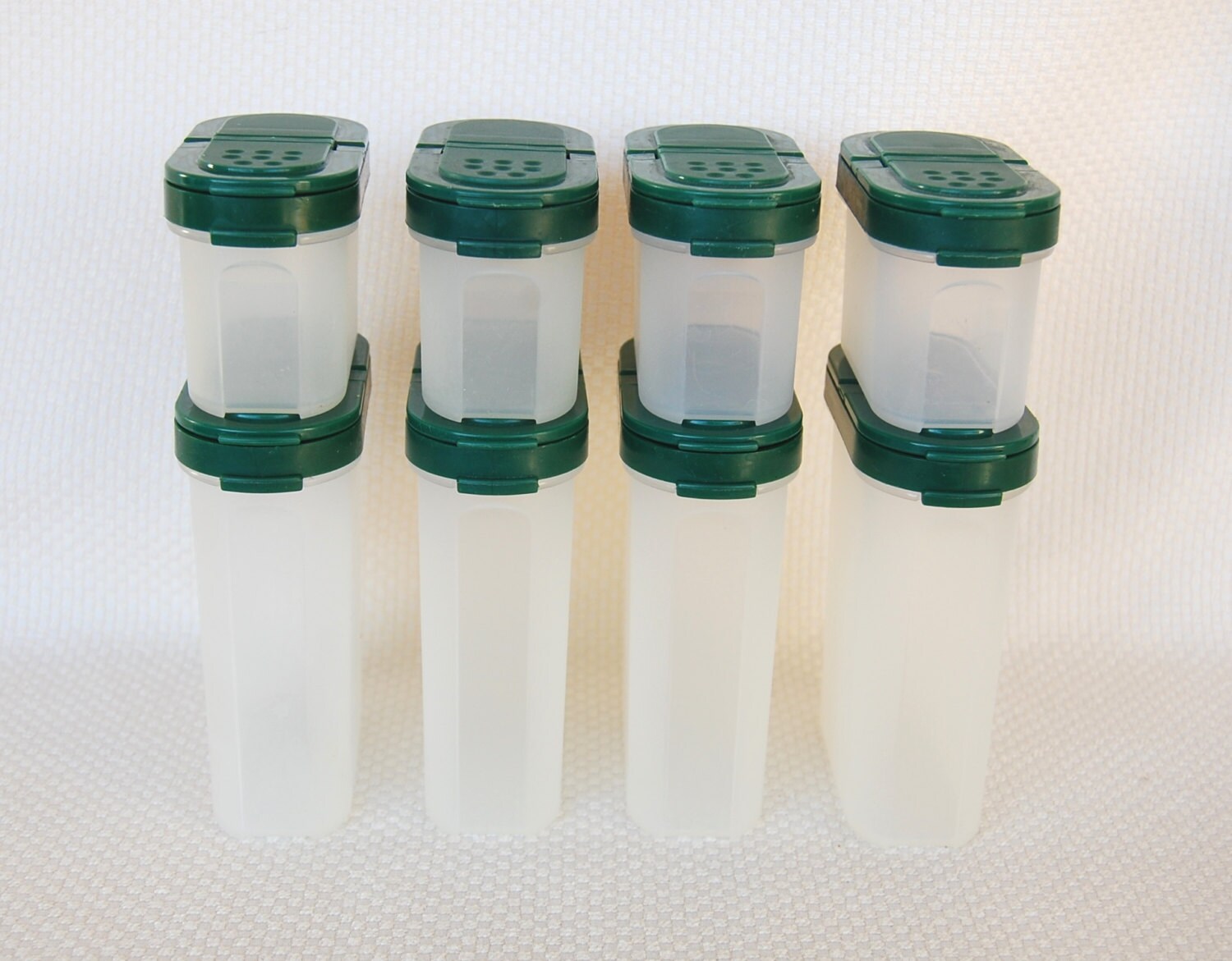 Vintage Tupperware Spice Shaker Containers Hunter Green Seals