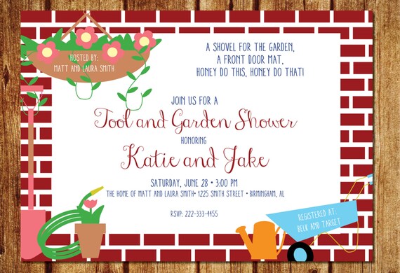 Tool And Garden Shower Invitations 5