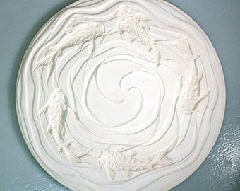 DT29 Koi Waves Texture Frit Casting Kiln Glass Fusing Slumping Mold Retails 40 USD
