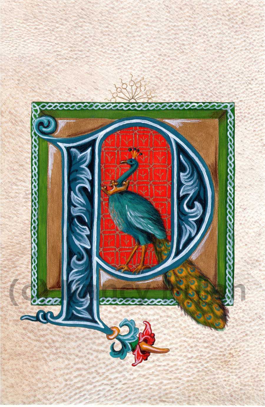medieval-illuminated-letter-p-alphabet-letter-p-painted