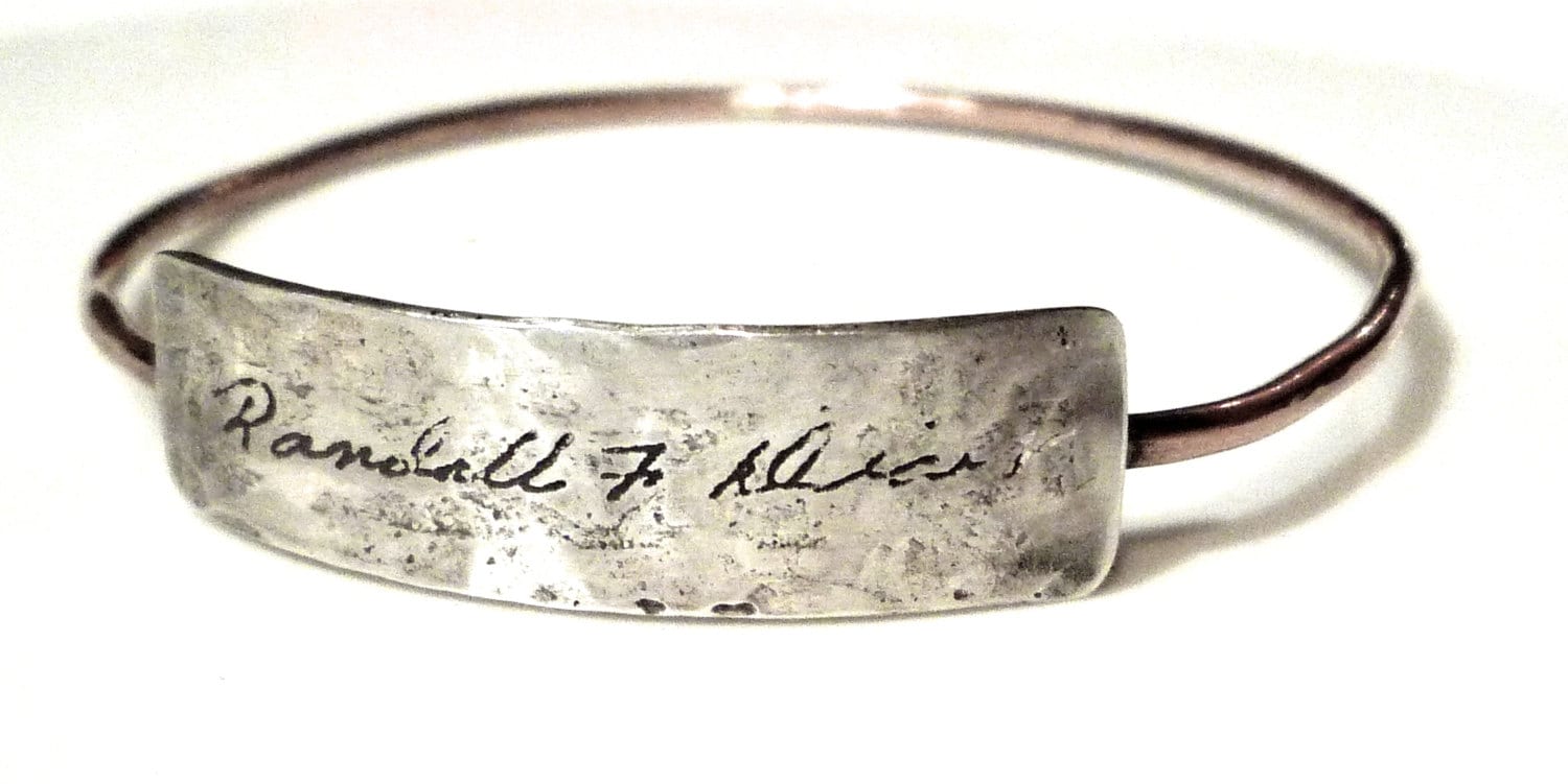 Personalized BraceletHandwriting On by KPepperJewelry on Etsy