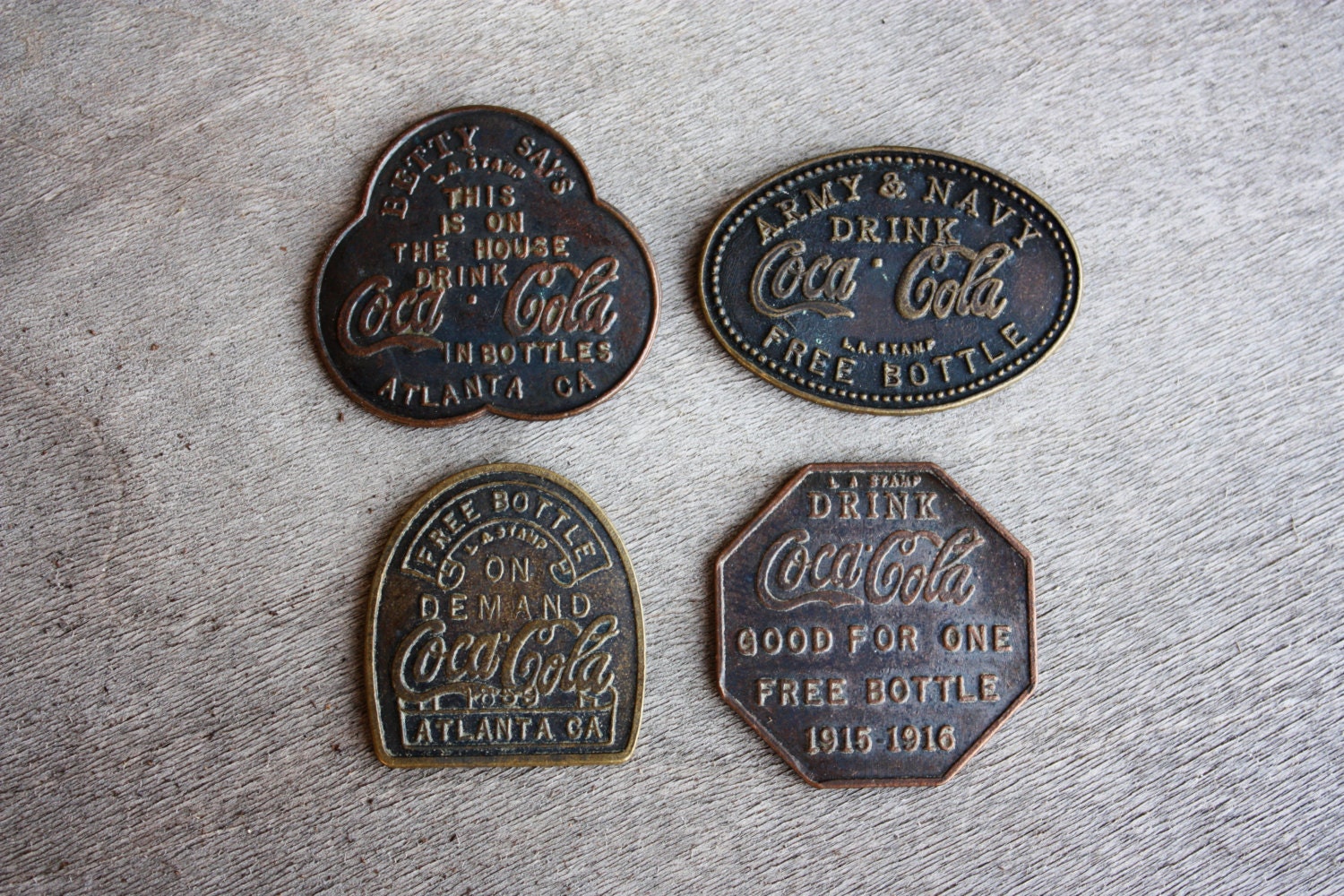 Vintage Brass Coca Cola Tokens