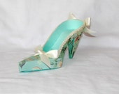 Mint Floral High Heel Paper Shoe Art Sculpture Il_170x135