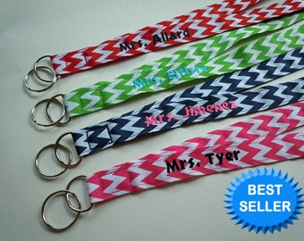 PERSONALIZED Lanyard With NAME and Your Choice of Fun Ribbon Prints