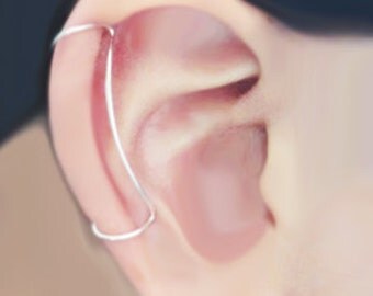 Ear Cuff Sterling Silver Double Cuff Double Wrap Minimalistic Sterling Ear Wrap Earcuff