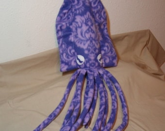 Made to Order Mina the Purple Damask Fleece Cuddlefish - Plush Cuttlefish Stuffed Animal