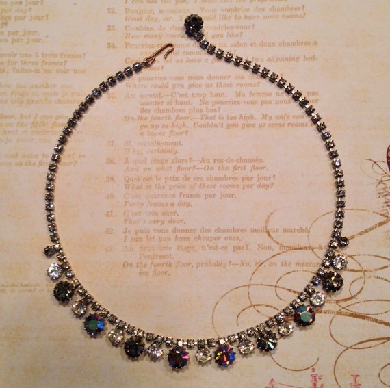 Weiss Iridescent Rhinestone Necklace by abbeysaccessories