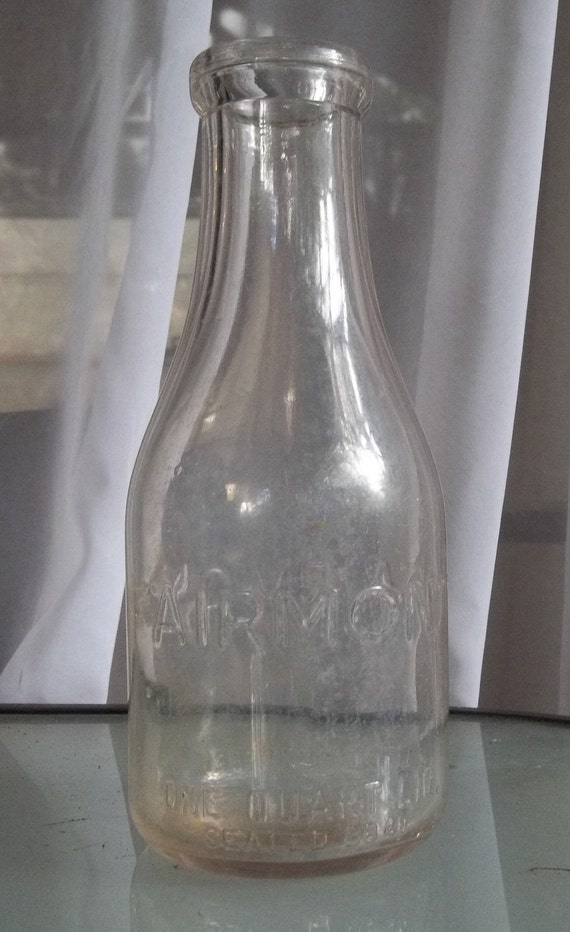 tea g milk Fairmont Glass Milk Clear Milk Vintage Glass Jug Bottle