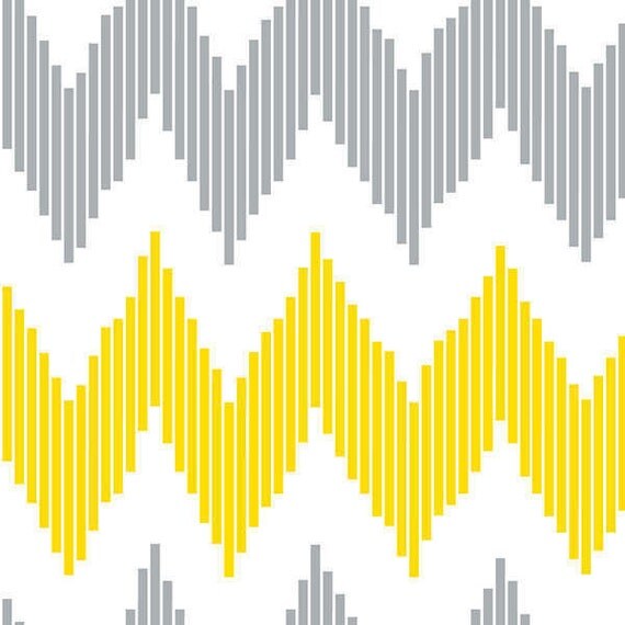 Yellow Pinstripe Chevron by Camelot Fabrics Design Studio