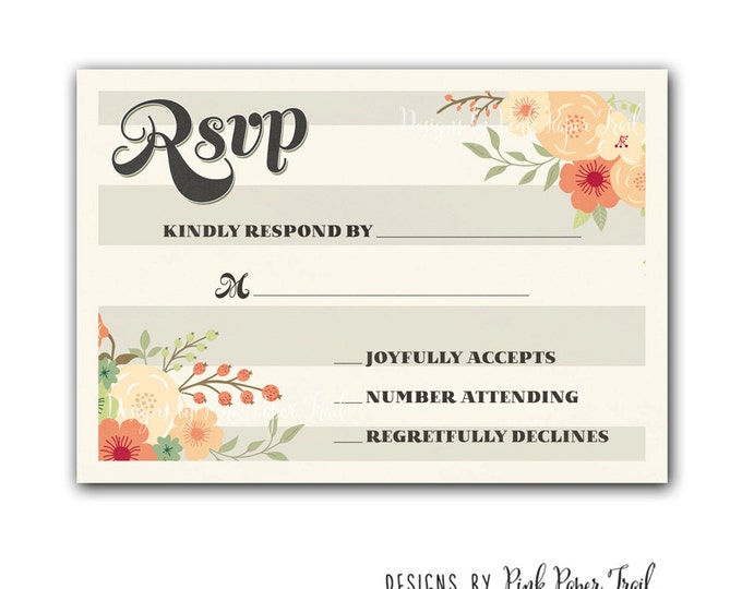 Spring Floral Wreath Invitation - Customizable Wordings - Printable - Wedding - Bridal Shower - Baby Shower - Birthdays