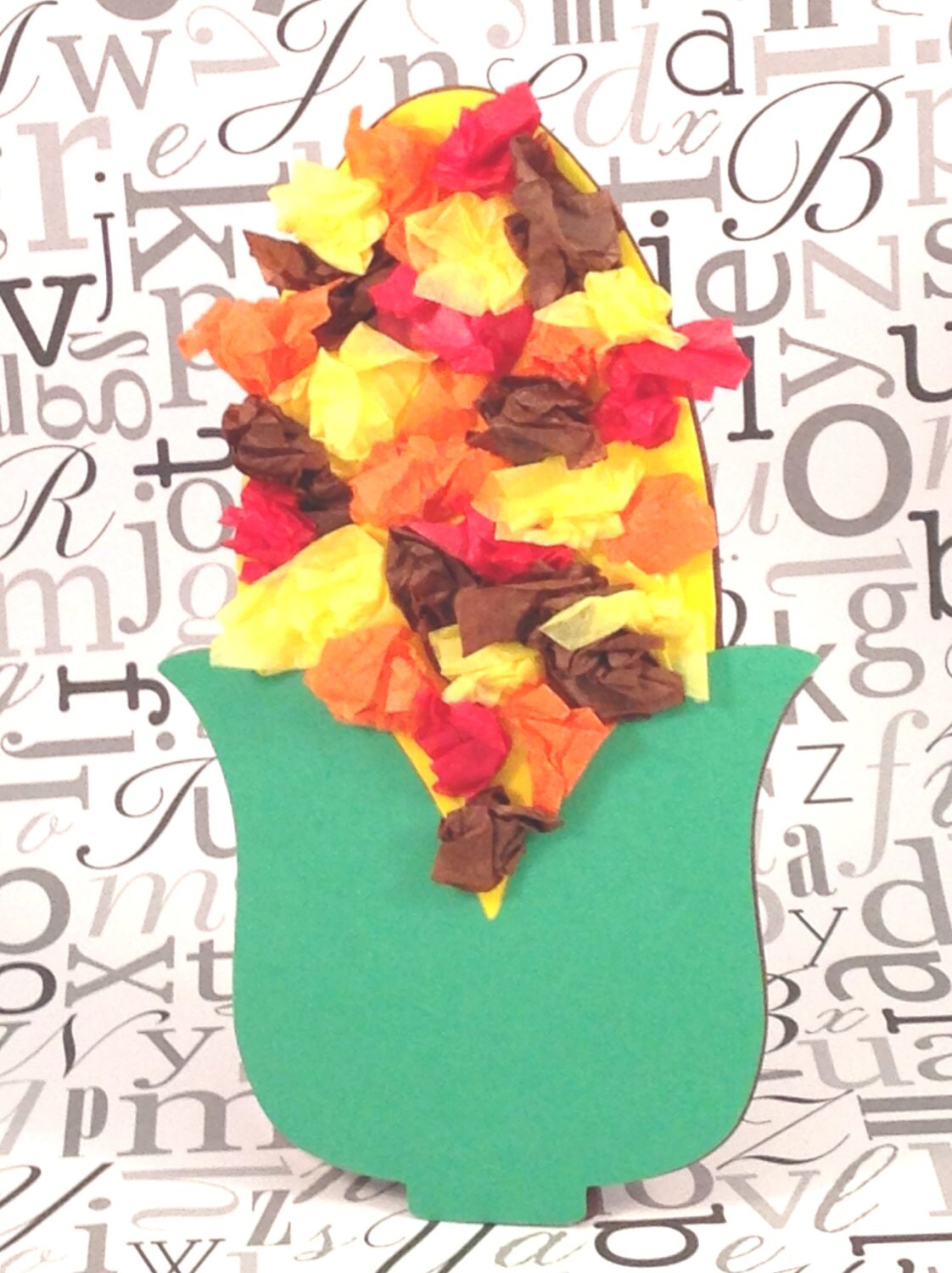 Tissue paper indian corn craft kit for kids for fall