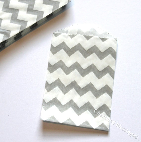 Chevron Bags, 20 Gray Grey Wooden Silverware Bag MINI SIZE Paper Goods Favor Candy Treat Birthday Wedding Baby Shower w/ Straw Flags Il_570xn