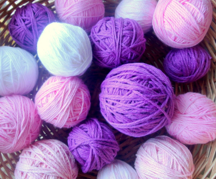 Cotton Yarn Balls in Assorted Colors Destash Cotton by CottonNMore