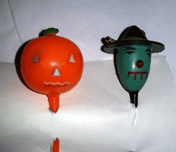 Halloween Pumpkin toppers  halloween Toppers  Cupcake cupcake Vintage Witch vintage