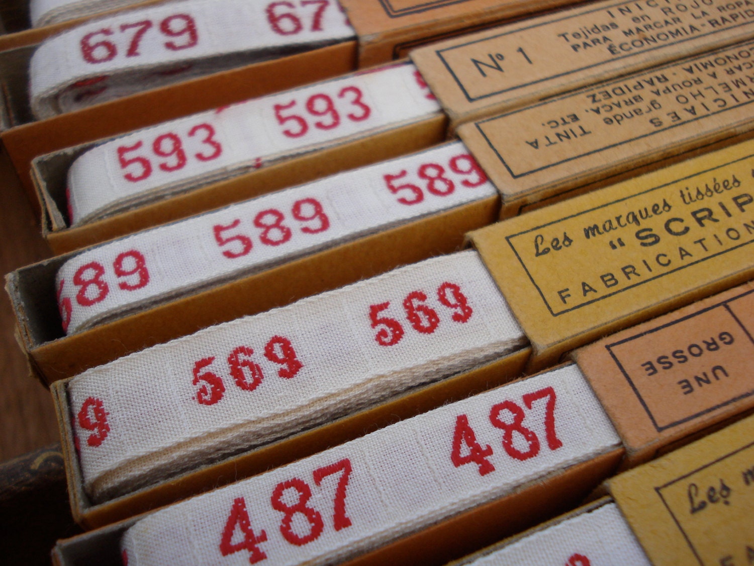 vintage french laundry labels numbers linen kitchen cloth....