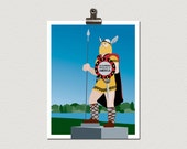 6 8x10 Big Ole Giant Viking Alexandria Minnesota Roadside Attraction Illustration Poster Prints