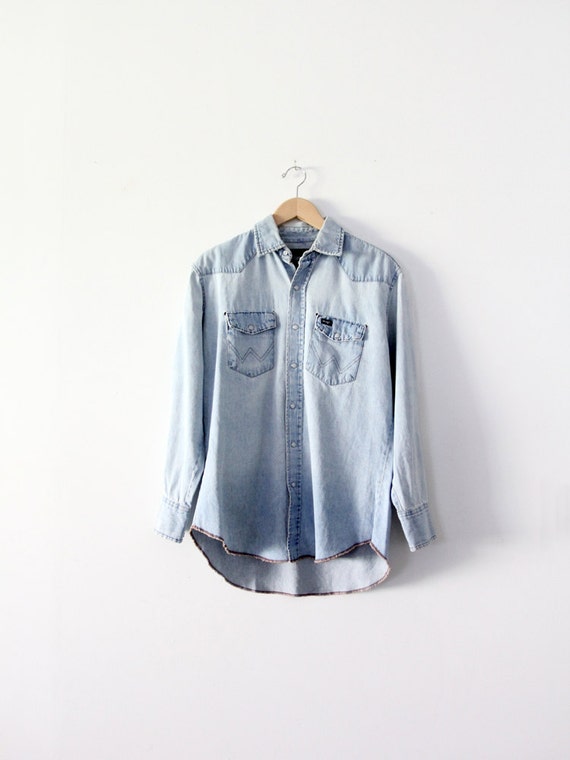 vintage Wrangler denim shirt / chambray snap up