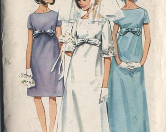 1970's Butterick Wedding or Bridesmaid Dress - Bust 32-34