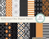 Halloween digital paper 12x12, digital scrapbooking paper, royalty free - Halloween Chic- Instant Download Il_170x135