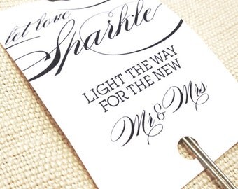 Printable Sparkler Tags - Let Love Sparkle - 2x3 Printable Sparkler Tags - Sparkler Send Off for Wedding Reception