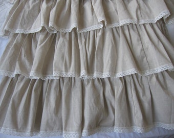 Popular items for linen bedskirt on Etsy