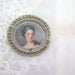 cameo brooch - sage green and warm grey brooch - lady portrait - felt brooch - free shipping - victorian style brooch