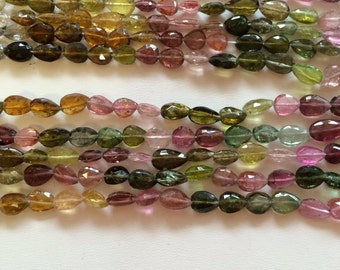 Tourmaline Faceted Flat Pear Shapes-6x5mm