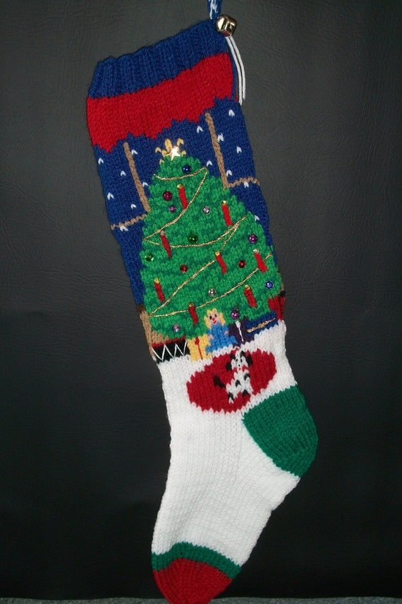 Christmas Stocking Hand Knitted Custom Order Christmas Tree in