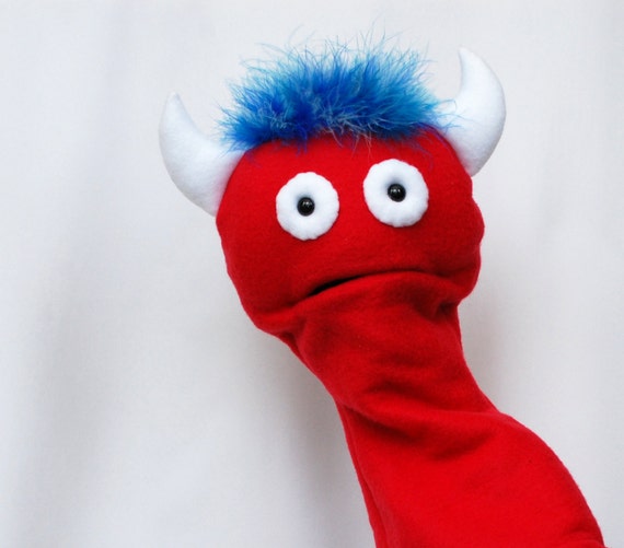 Large Red Monster Hand Puppet