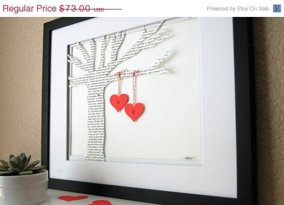 Wedding Gift Personalized Song Lyric Tree made by DomesticNotions