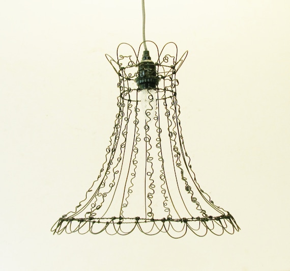 Unique Curly Wire Art Open Design Lampshade Hanging Light with