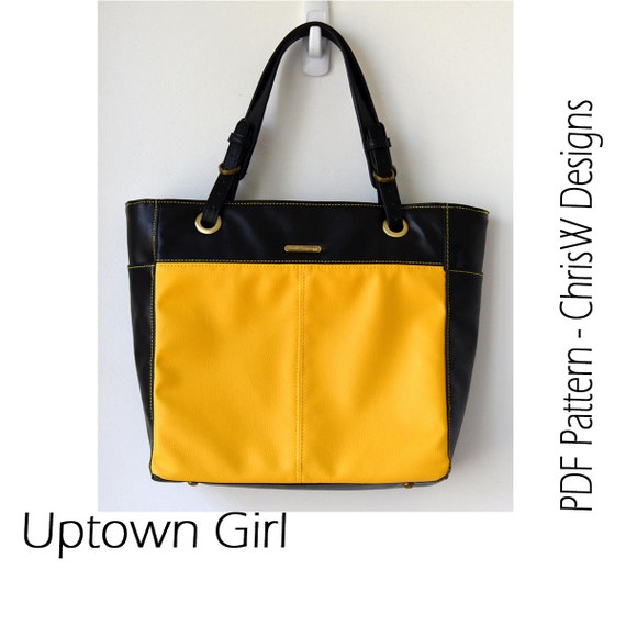 Tote Handbag Sewing Pattern for Pleather, Leather or Fabric - Uptown ...