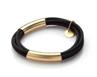 Silicom Bangle with Golden Tubes