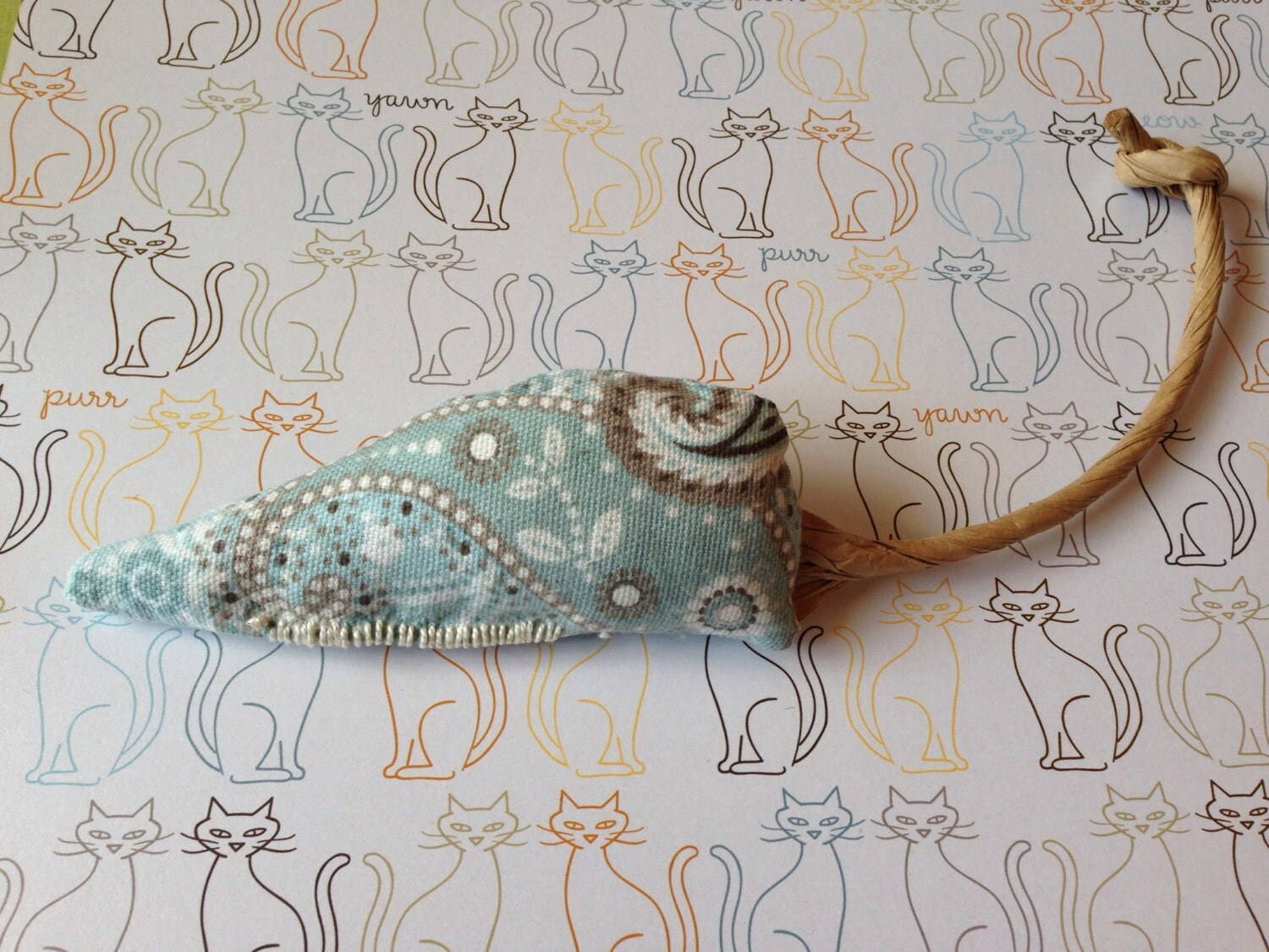 Rat Catnip Toy with Paper Rope Tail // Mouse Cat Toy // 1/3