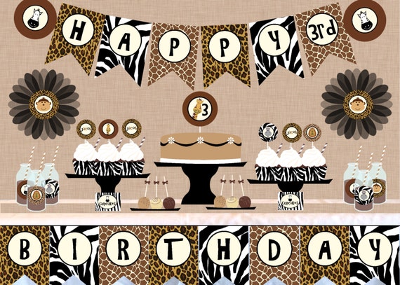 DIY Printable Zoo Birthday Party Package Il_570xn