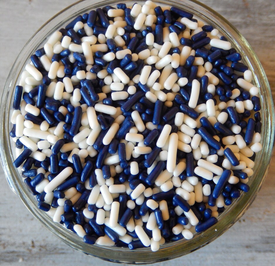 Sprinkles 6 oz Dark Navy Blue & White Jimmies Mix For
