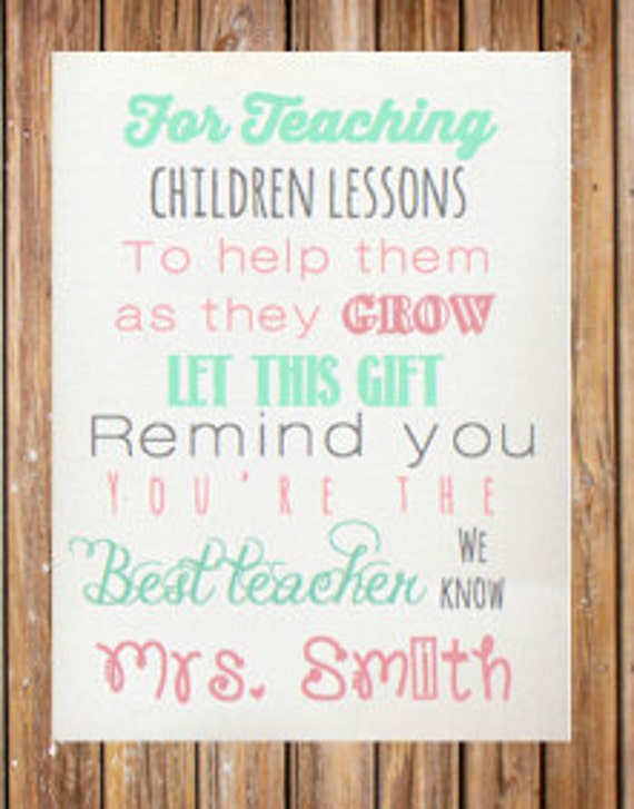 Items similar to Personalized Teacher Poem - Printable {Teacher ...