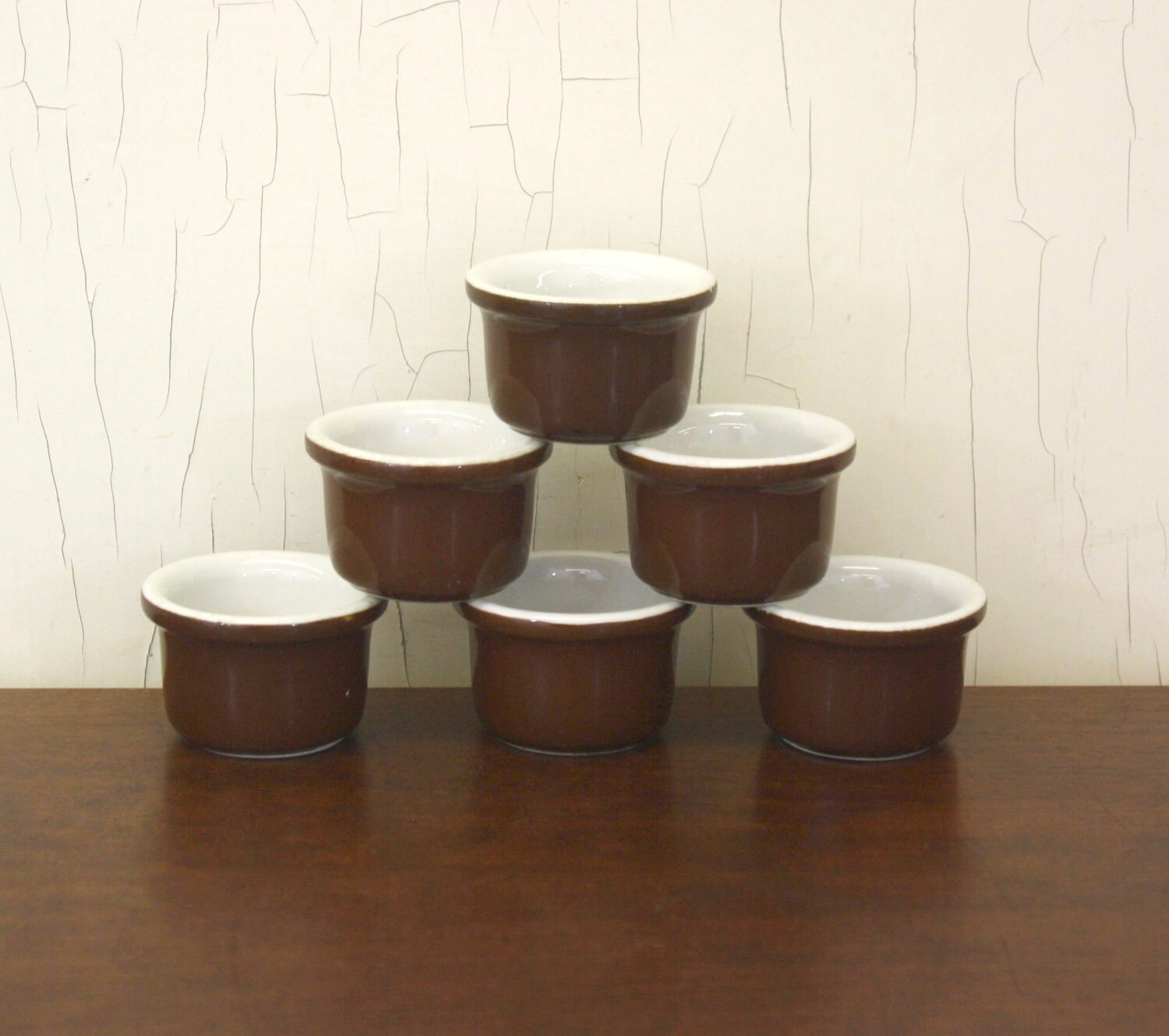 Vintage Set of 6 Brown Hall Condiment Dishes (E4096) Haute Juice
