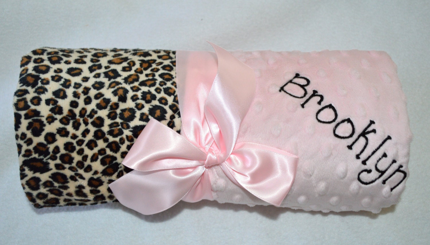 Monogrammed Minky Baby Blanket Leopard / Cheetah by MoonbeamMinky