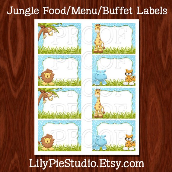 Jungle Themed Food Buffet Labels Printable File Il_570xn