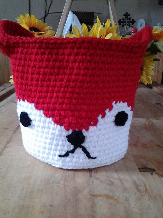 Items similar to Crochet Fox Basket on Etsy Items similar to Crochet Fox Basket on Etsy