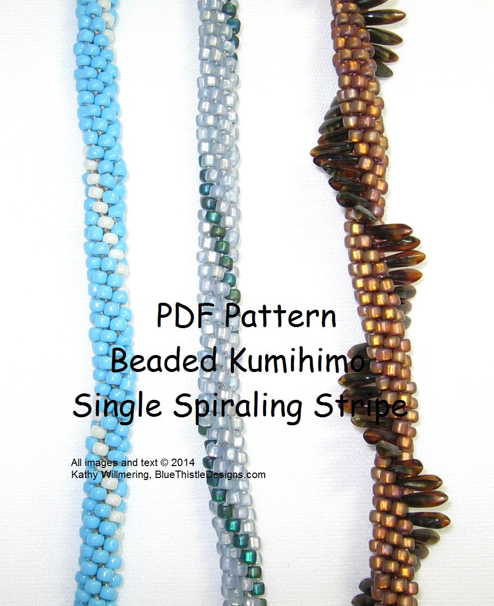 Single Stripe Beaded Kumihimo Pattern PDF