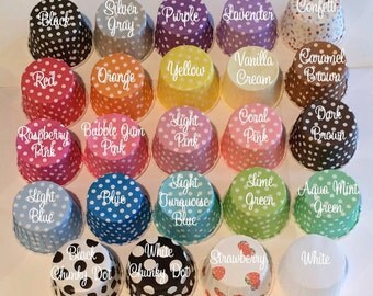 Candy Cup baking cups muffin cups grease proof Candy nut portion cups cecream dessert dips sauces condiment cup 12 count YOU PICK COLORS