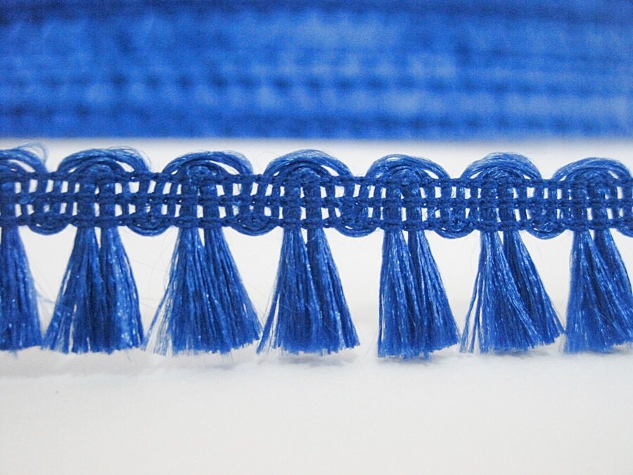 5 Yards Azure Blue Mini Tassel Trim Blue Trim wholesale