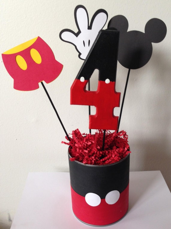 Mickey Mouse Birthday Centerpiece Decoration by IttyBittyDiva