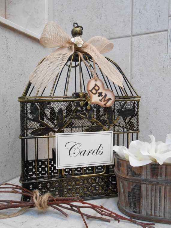 Rustic Bird Cage Wedding Card Holder / Wedding by TheLaceMoon