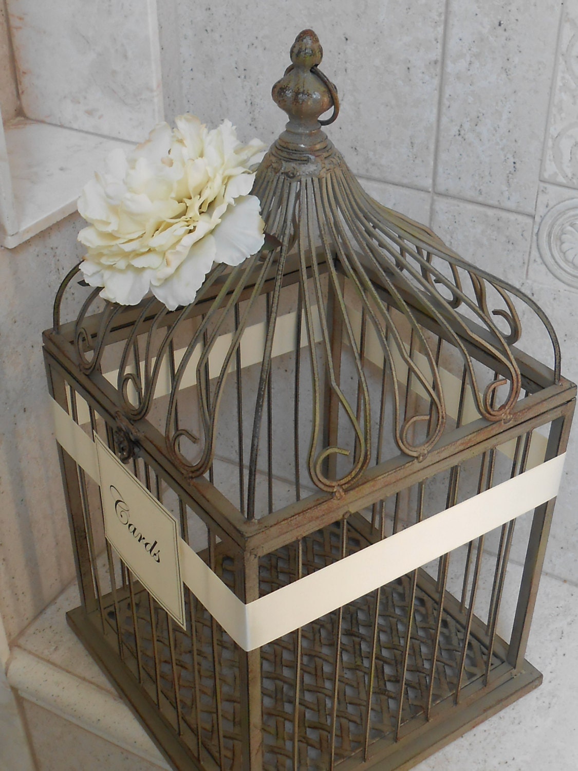 Vintage Birdcage Card Holder 4