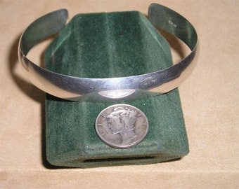 Vintage Sterling Silver Cuff Bracelet 1950's Signed SC Jewelry 3085